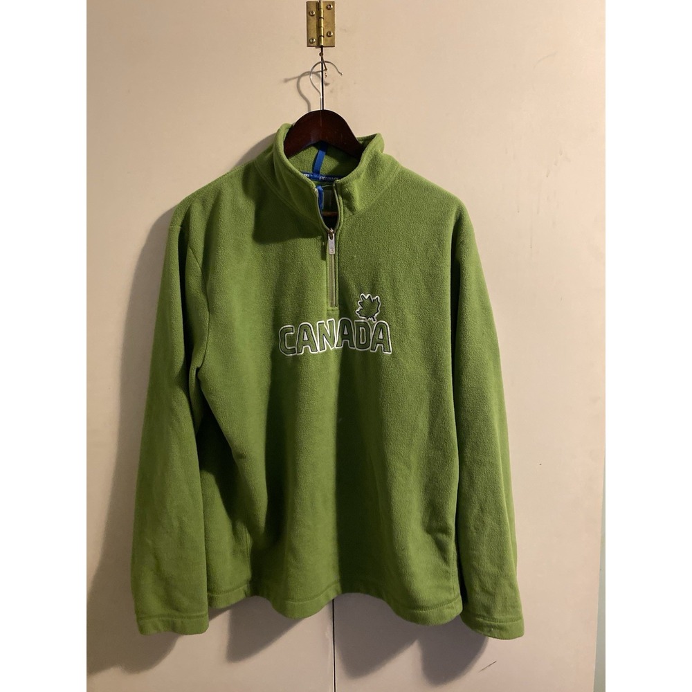 Elevate Team Canada 2010 Olympics Green Sweatshirt Hoodie Pullover Size S VTG
